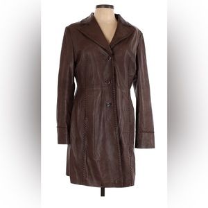 Jones New York Leather Trench Coat